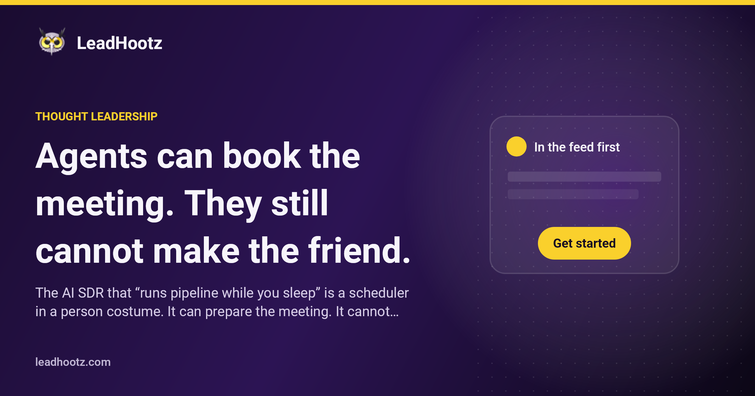 Agents can book the meeting. They still cannot make the friend.