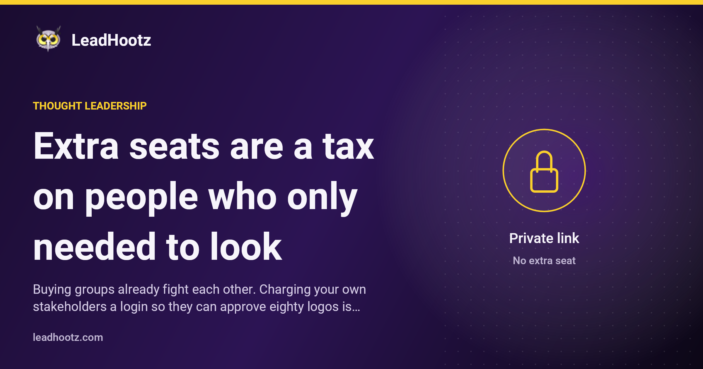 Extra seats are a tax on people who only needed to look