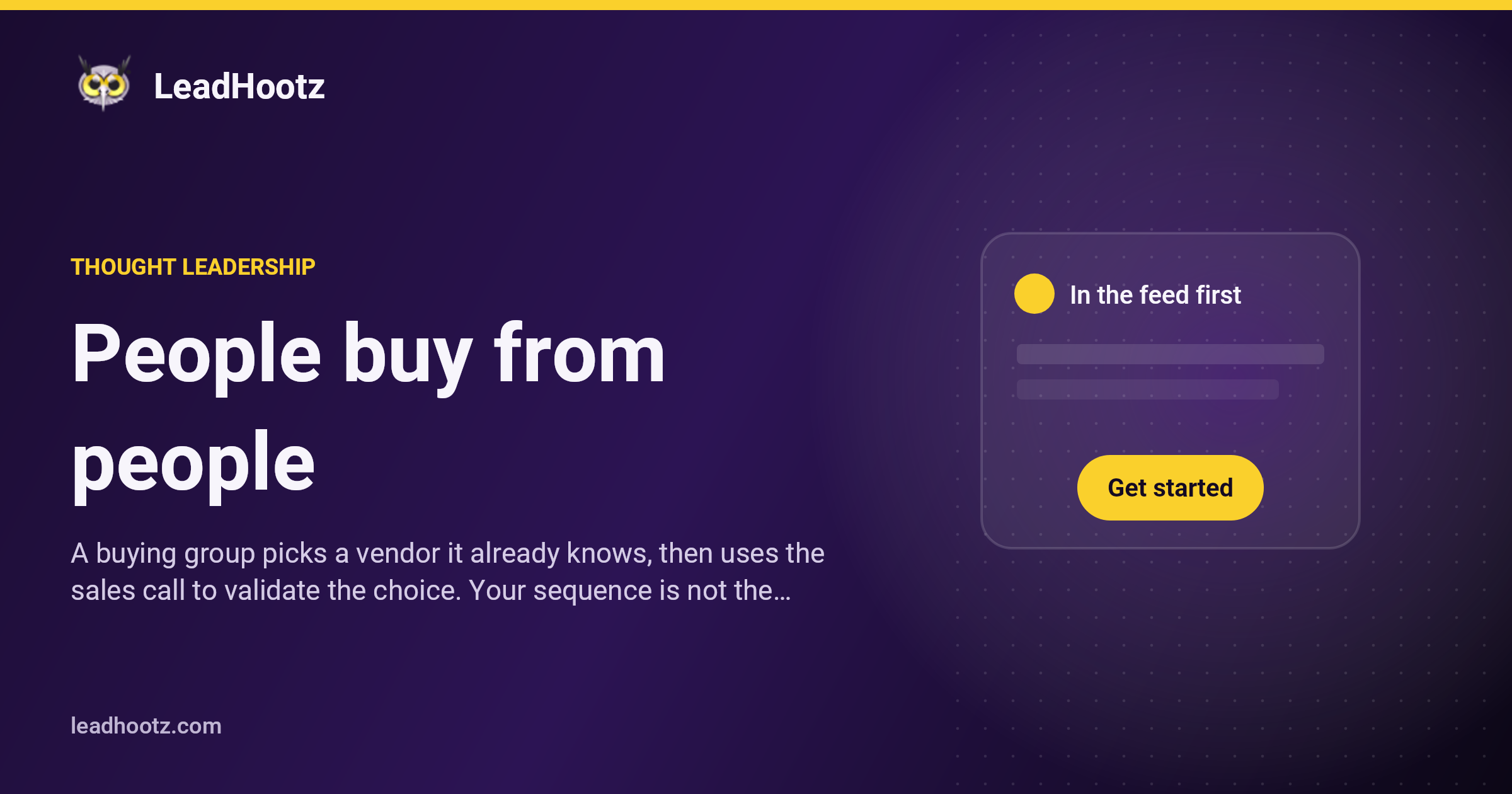 People buy from people