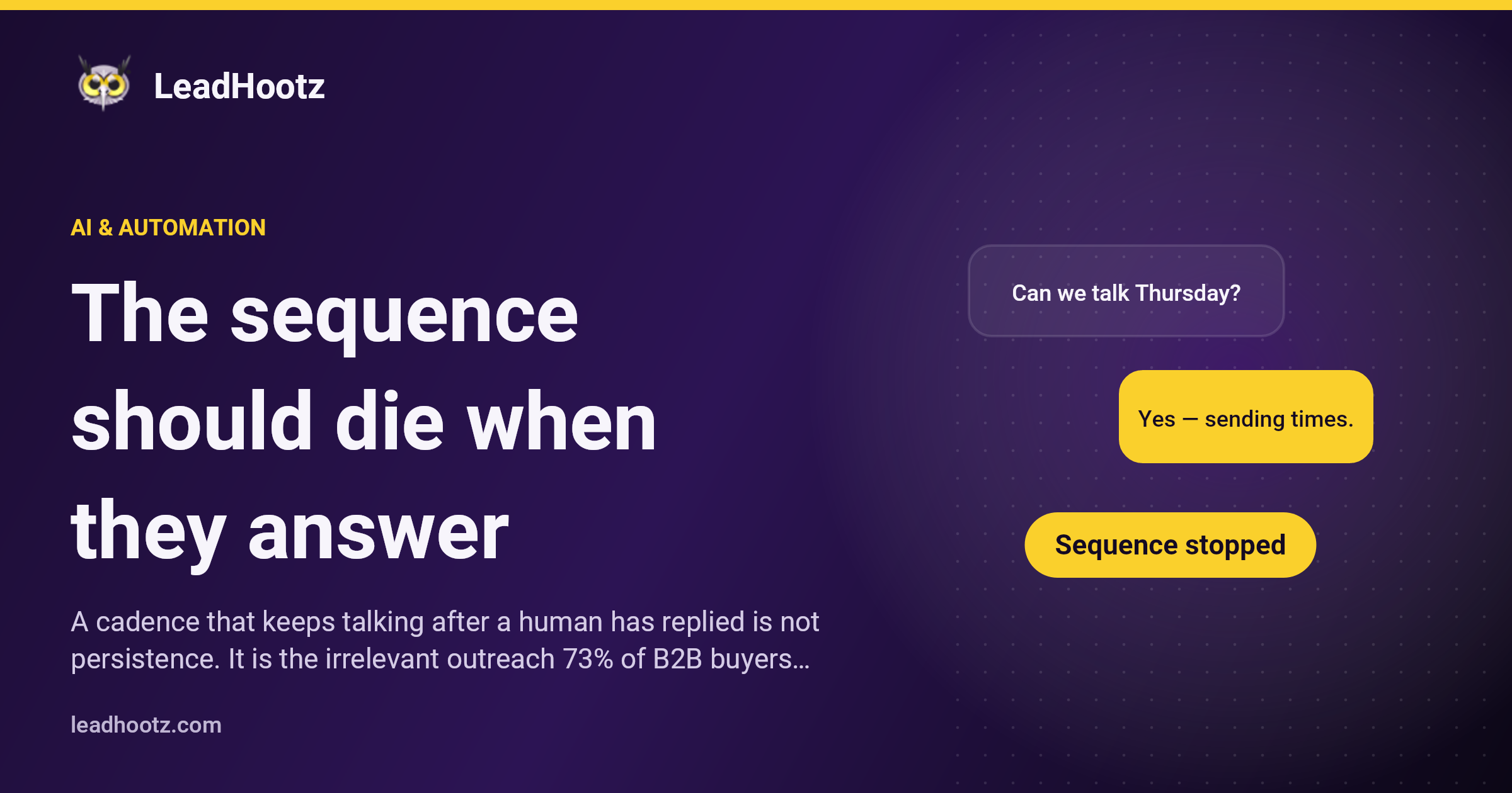 The sequence should die when they answer