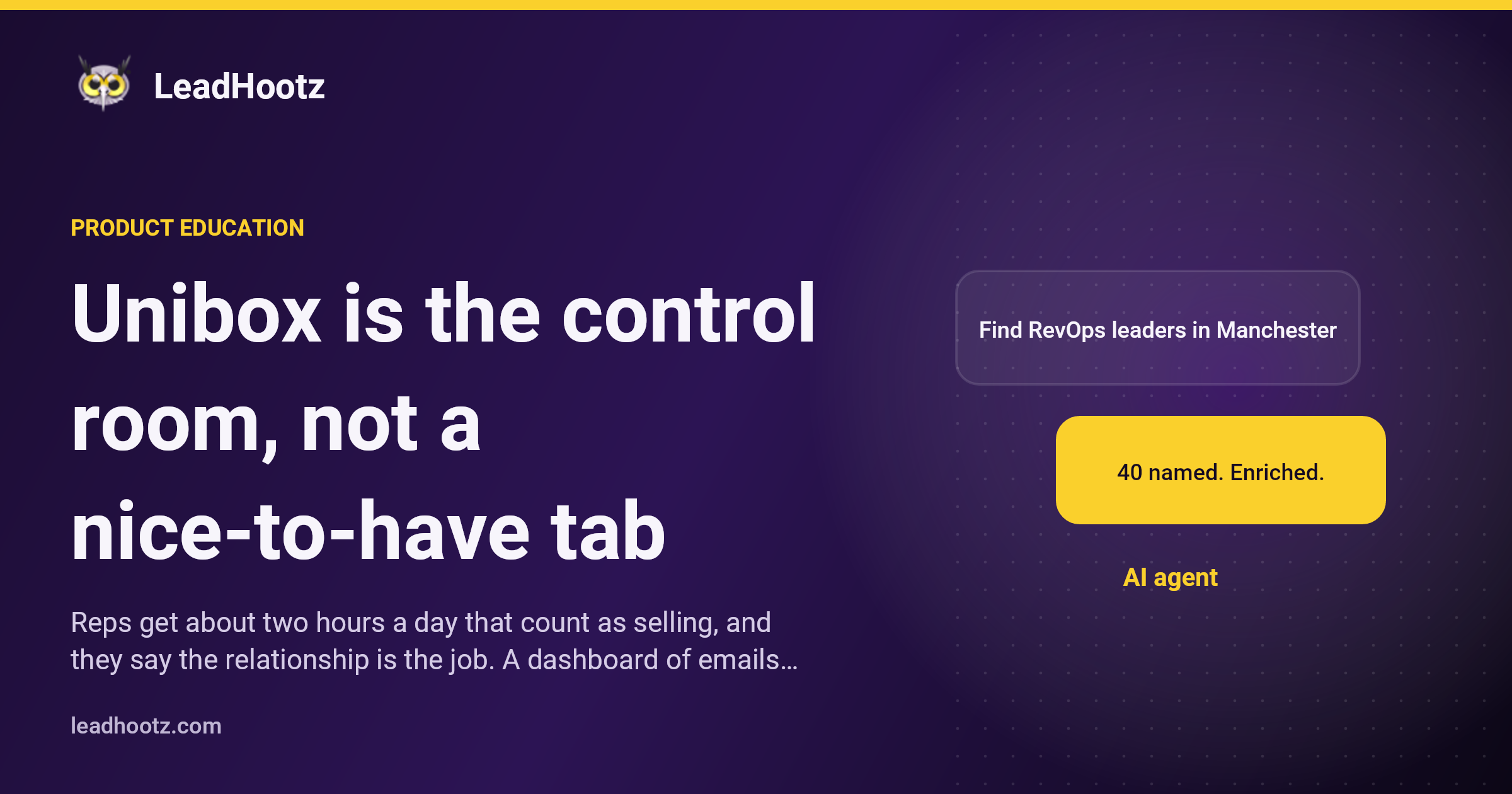 Unibox is the control room, not a nice-to-have tab
