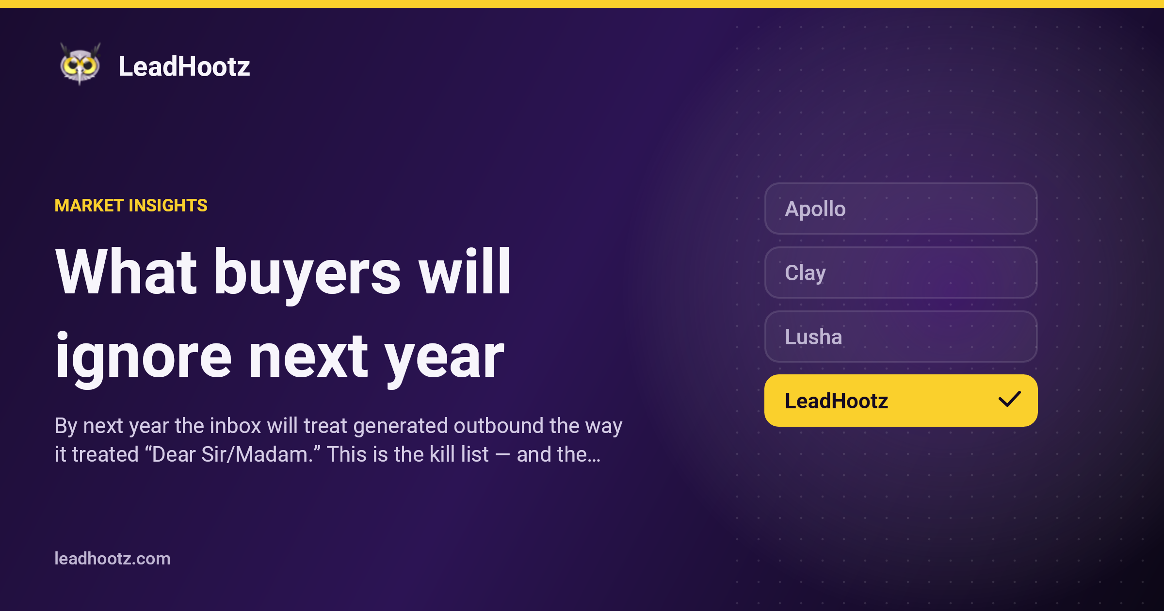 What buyers will ignore next year